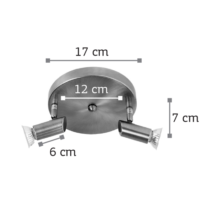 Inlight Difoto Spot Metalliko GU10 Nikel Mat F17X7cm 9075-2